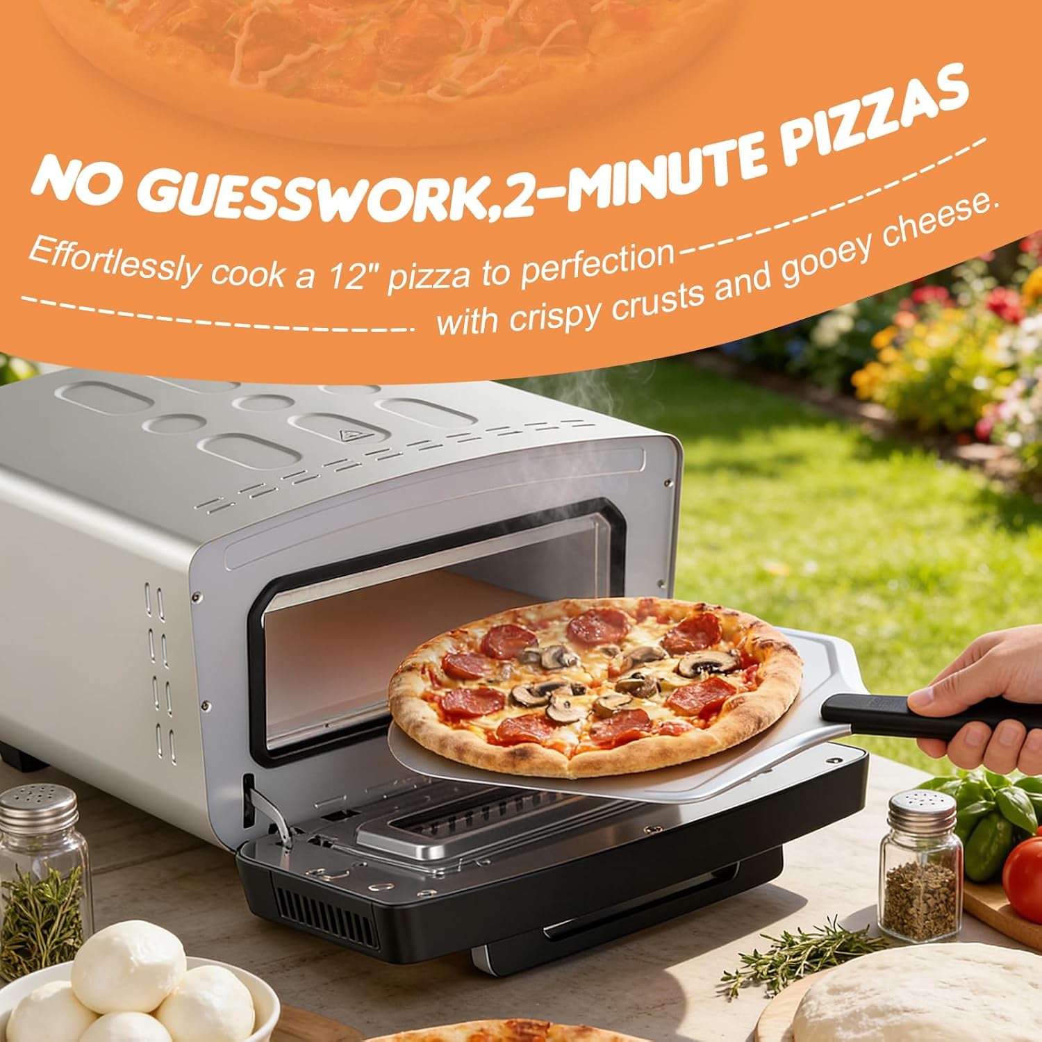 Fendia 12-Inch Indoor/Outdoor Electric Pizza Oven (850°F)