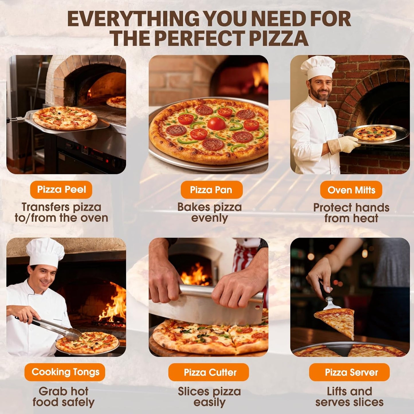 Bontek 6-Piece Pizza Accessories Set 