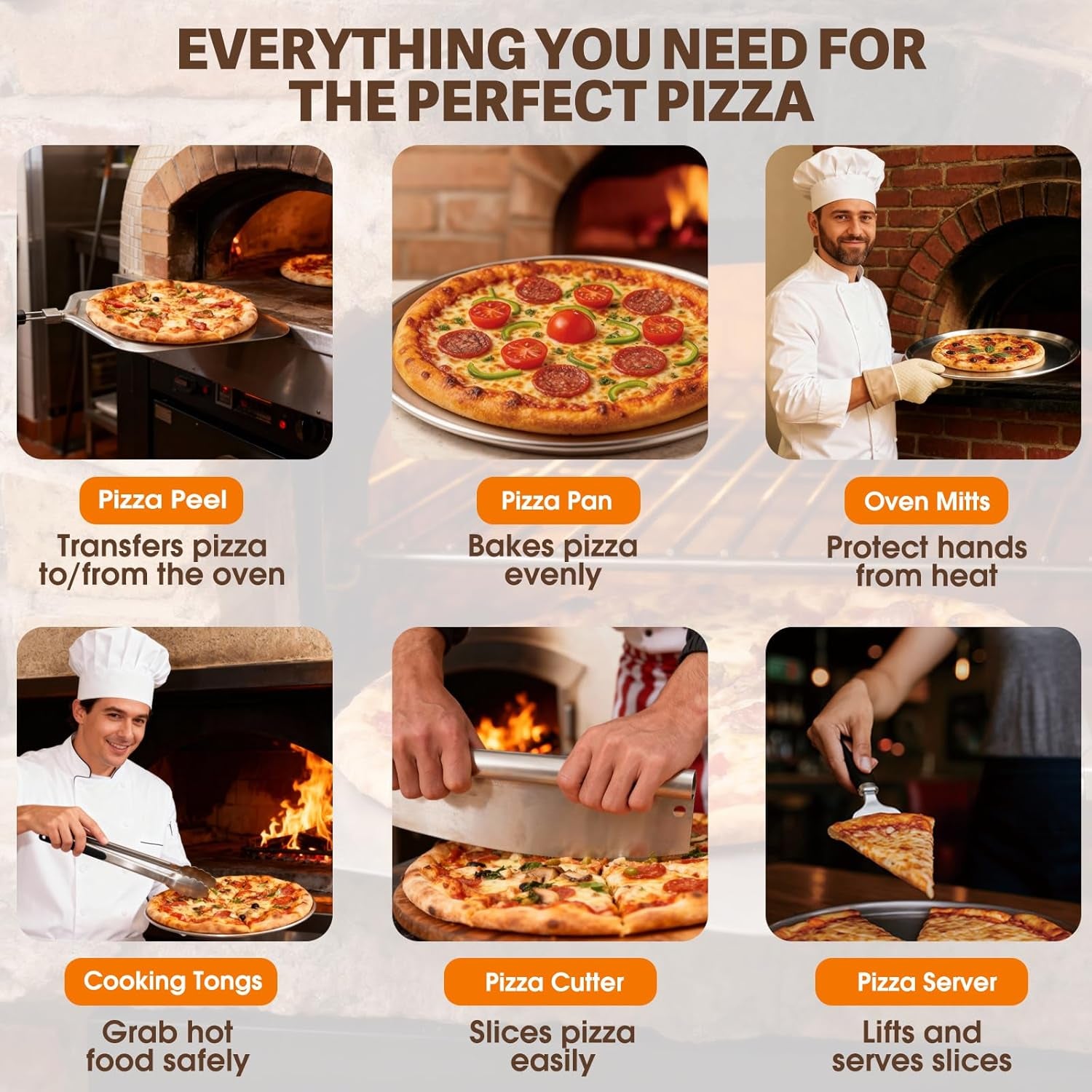 Bontek 6-Piece Pizza Accessories Set 