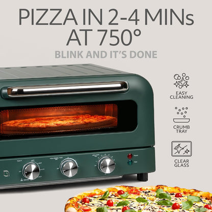 WILLOW Eco Series Electric Indoor Pizza Oven – 750°F Countertop Pizza Maker with 5 Presets, 12" Ceramic Pizza Stone, Peel & Cutter