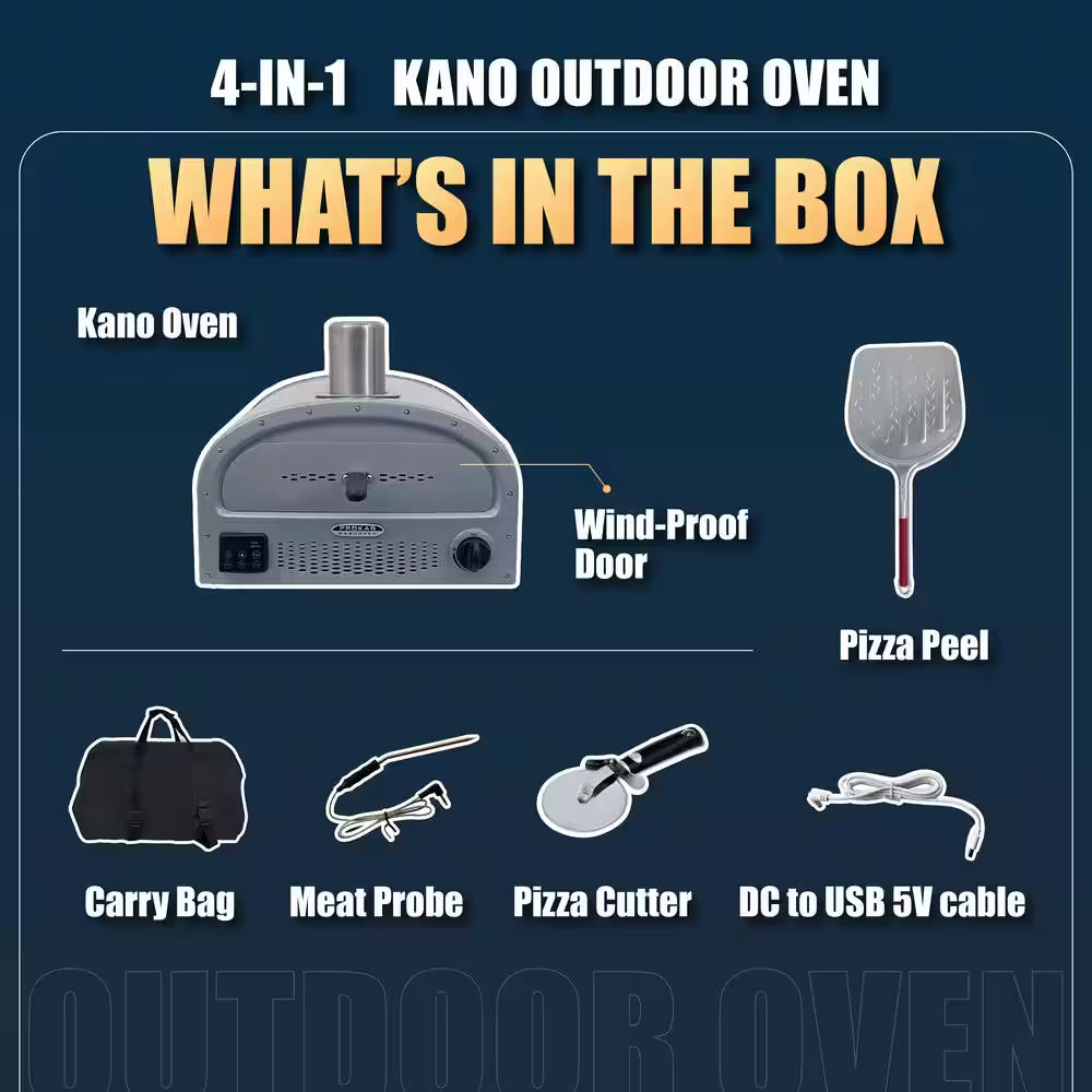 Prokan Kano 16-Inch 4-in-1 Propane Outdoor Pizza Oven