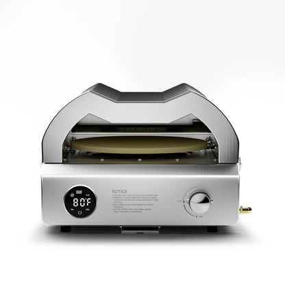 Velivi 12-Inch Propane Outdoor Pizza Oven with Rotating Stone