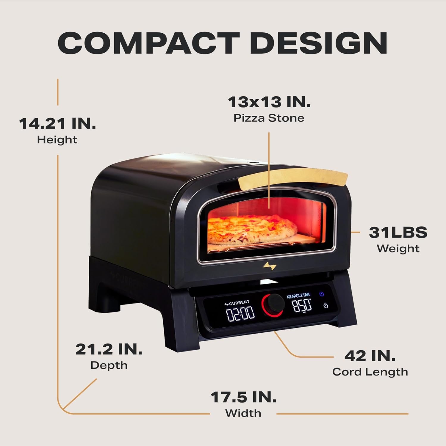 Current Model P Smart Countertop Electric Pizza Oven