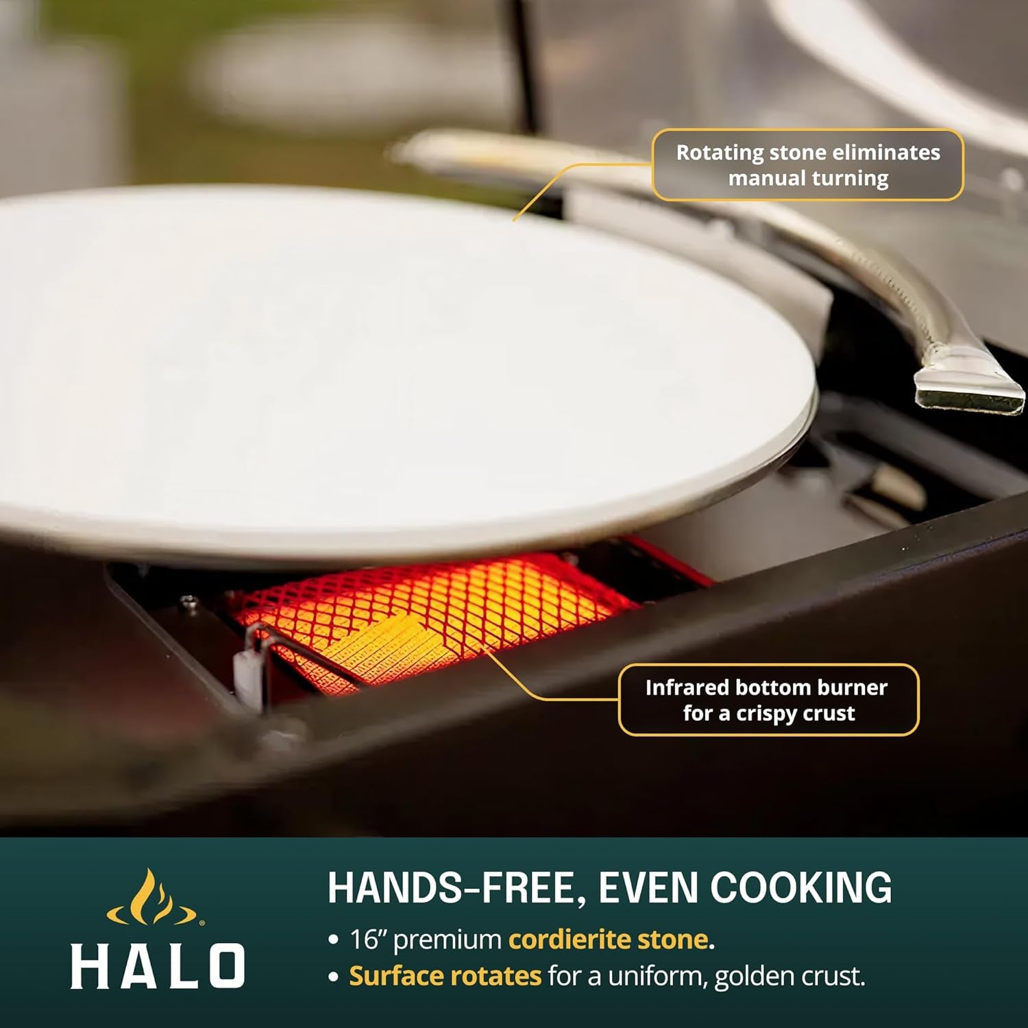 HALO Versa 16 Propane Outdoor Pizza Oven - 16" Rotating Stone