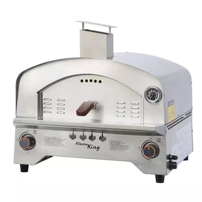 Flame King Multi-Function Propane Pizza Oven with 13-Inch Pizza Stone
