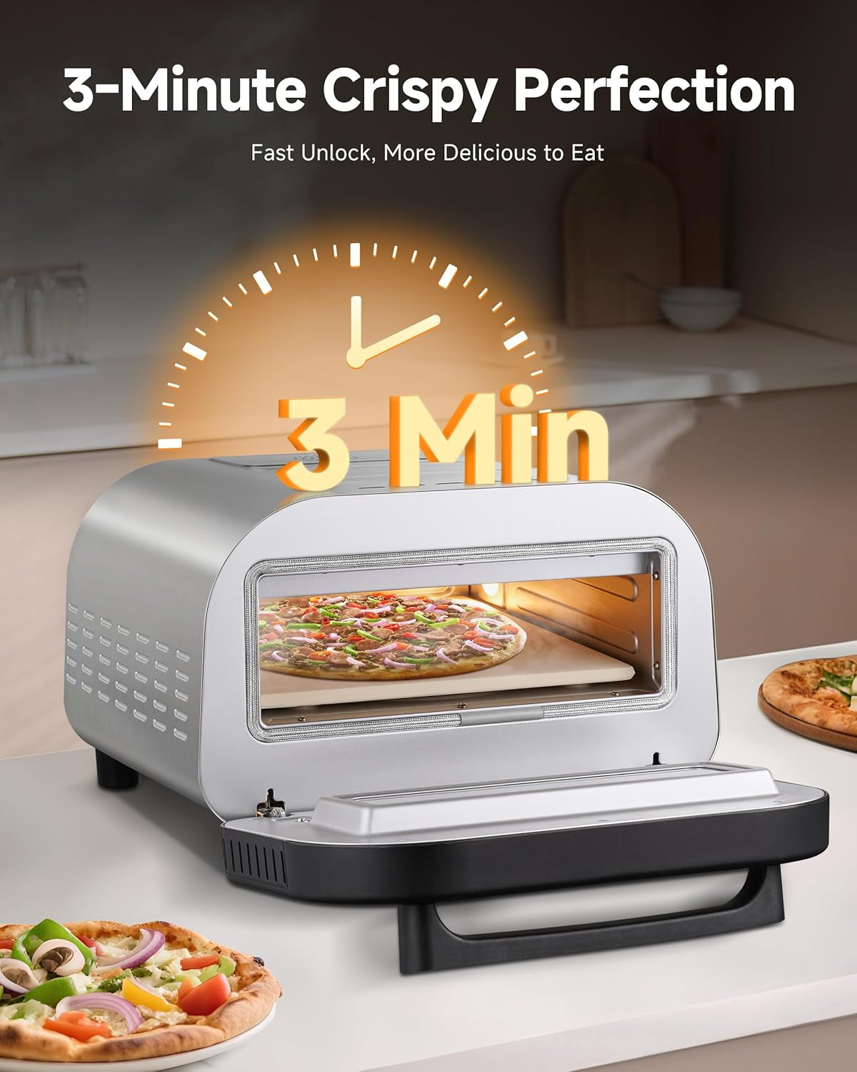AMZCHEF Countertop Electric Pizza Oven