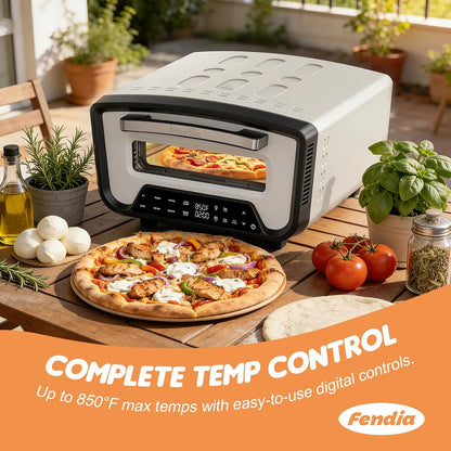 Fendia 12-Inch Indoor/Outdoor Electric Pizza Oven (850°F)