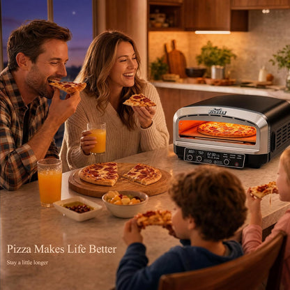 BIG HORN 14-Inch Indoor Electric Countertop Pizza Oven (850°F)