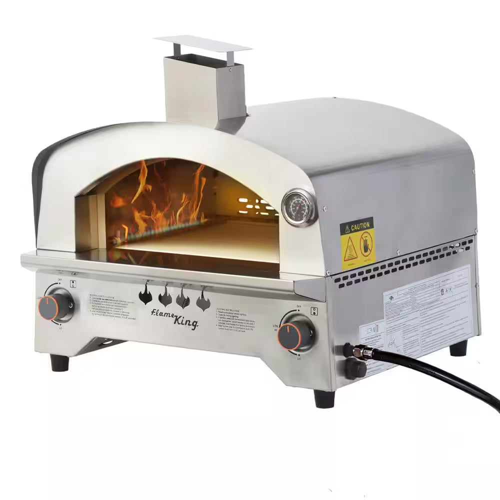 Flame King Multi-Function Propane Pizza Oven with 13-Inch Pizza Stone