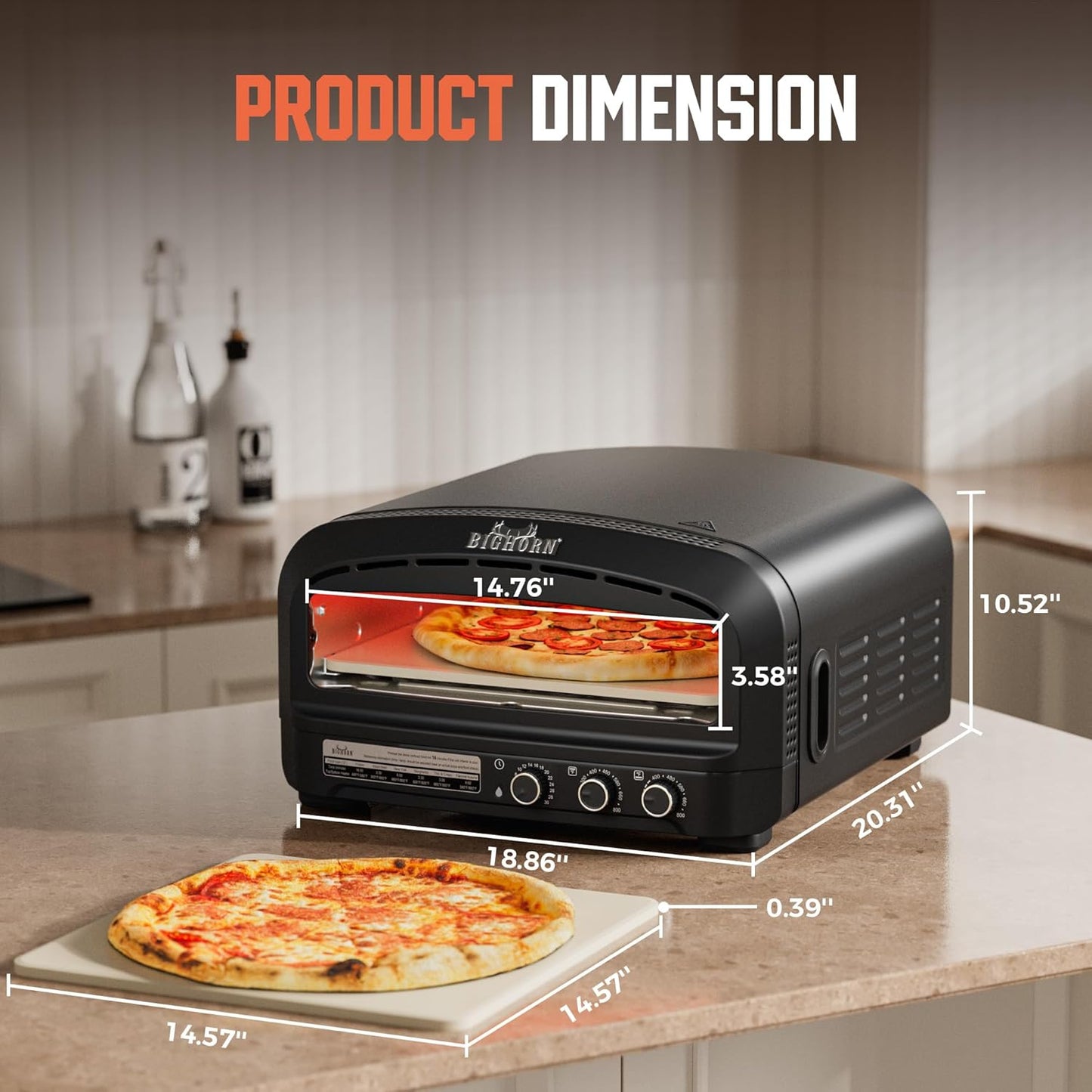 BIG HORN 14" Indoor Electric Countertop Pizza Oven