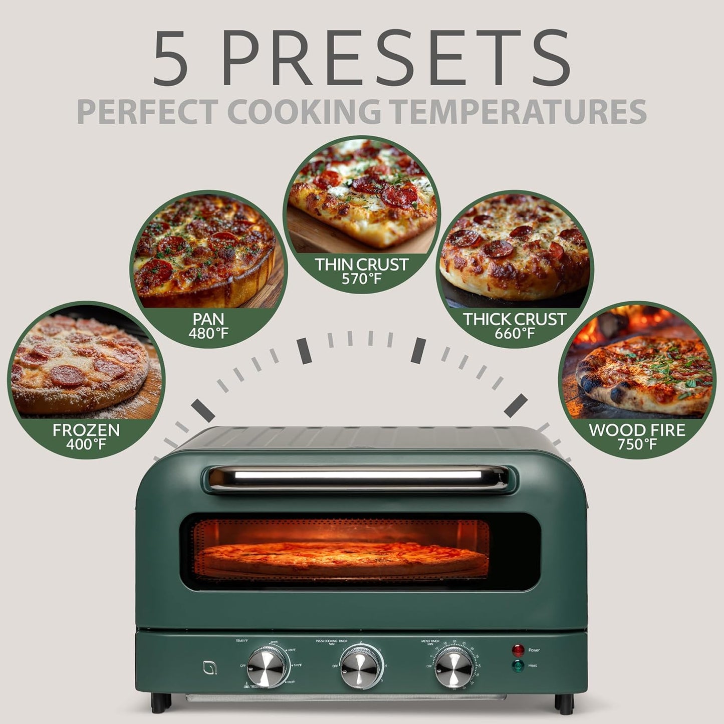 WILLOW Eco Series Electric Indoor Pizza Oven – 750°F Countertop Pizza Maker with 5 Presets, 12" Ceramic Pizza Stone, Peel & Cutter