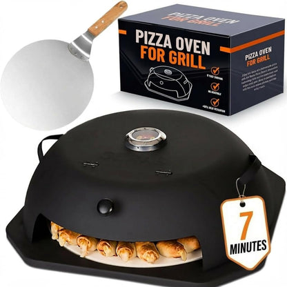 Geras HeatGuard Pro Grill Top Pizza Oven Kit with Pizza Stone & Peel