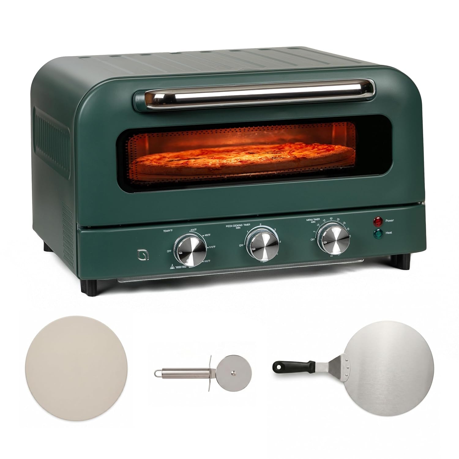 WILLOW Eco Series Electric Indoor Pizza Oven – 750°F Countertop Pizza Maker with 5 Presets, 12" Ceramic Pizza Stone, Peel & Cutter