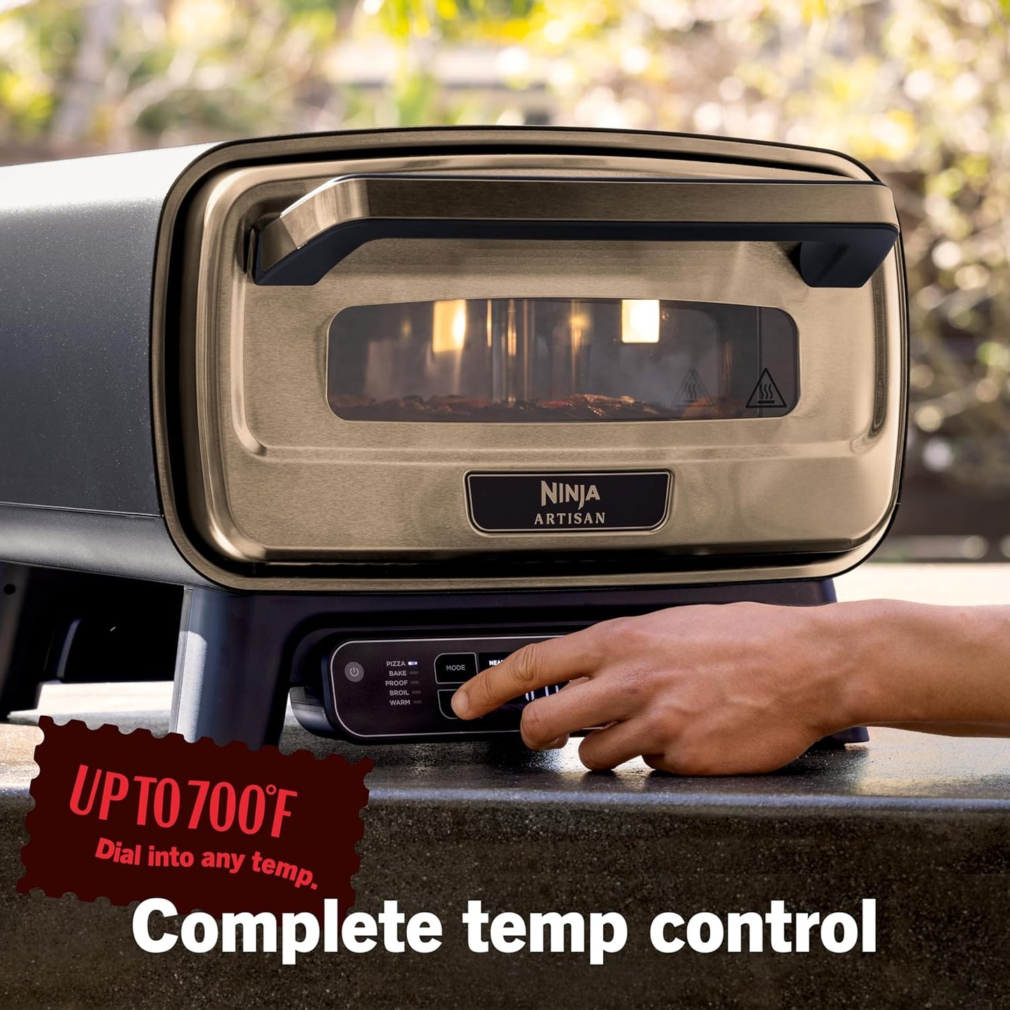 Ninja Artisan 12-Inch Outdoor Pizza Oven – 700°F Portable Electric Countertop Pizza Maker