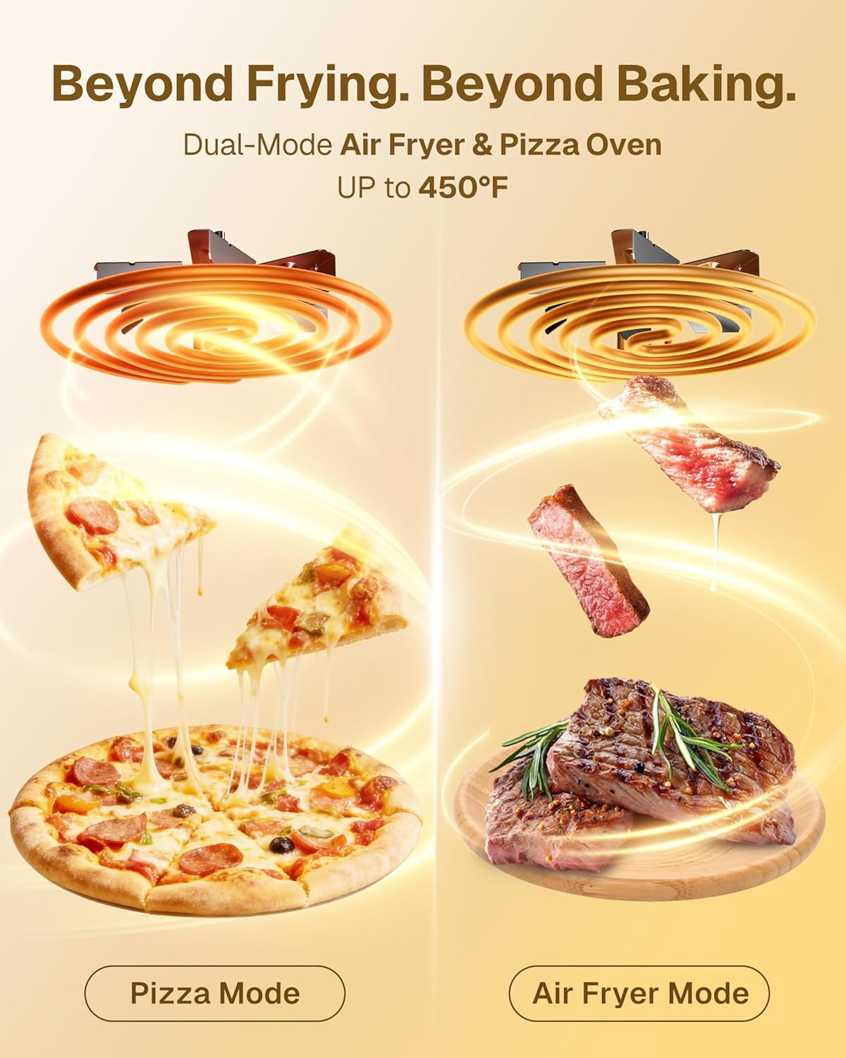 Behome Indoor Countertop Electric Pizza Oven & Air Fryer