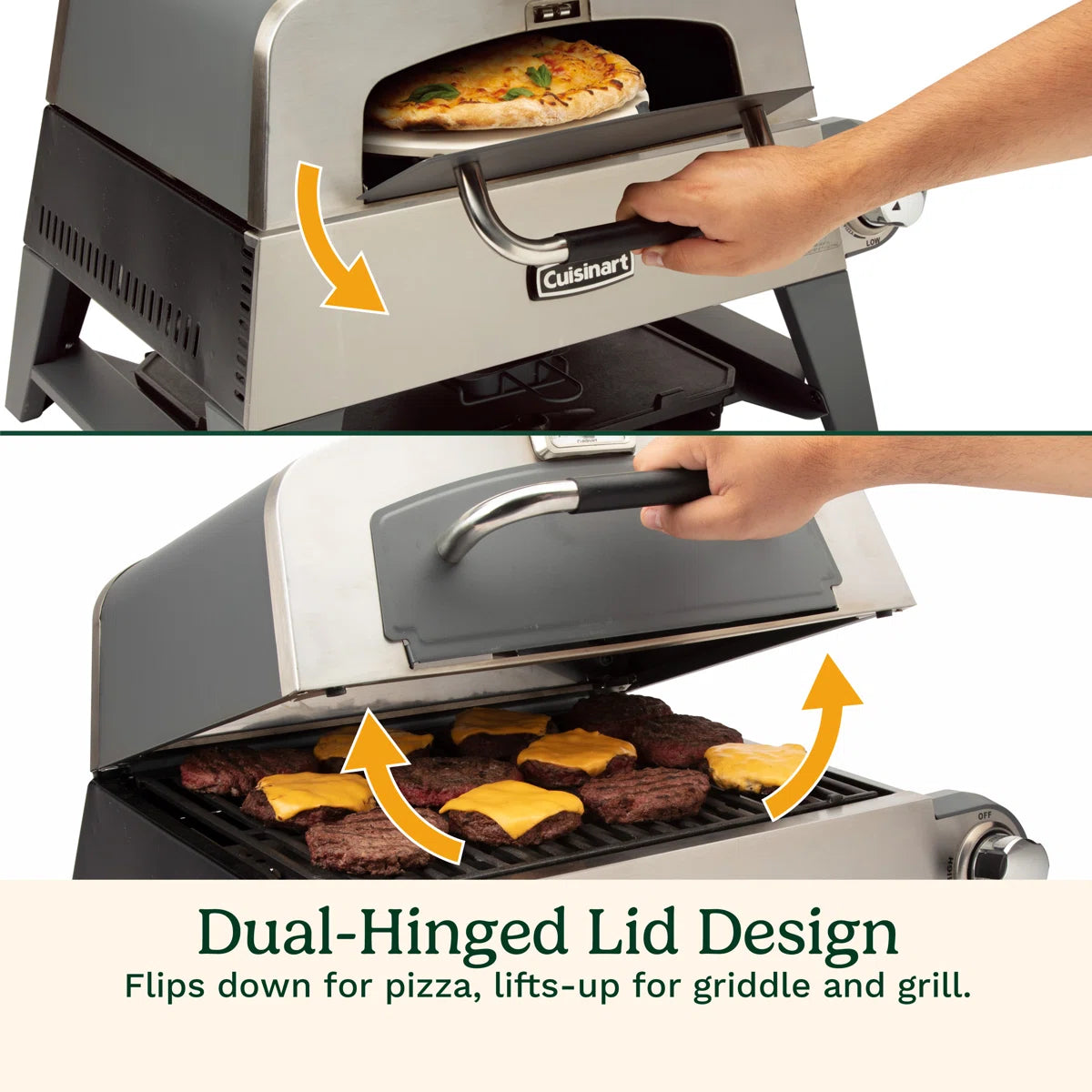 Cuisinart 3-in-1 Propane Outdoor Pizza Oven, Grill & Griddle
