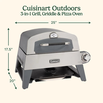 Cuisinart 3-in-1 Propane Outdoor Pizza Oven, Grill & Griddle