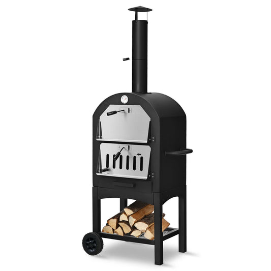 Costway Freestanding Wood-Fired Outdoor Pizza Oven