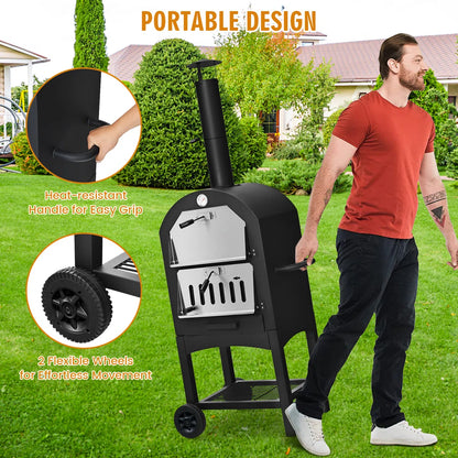 Costway Freestanding Wood-Fired Outdoor Pizza Oven