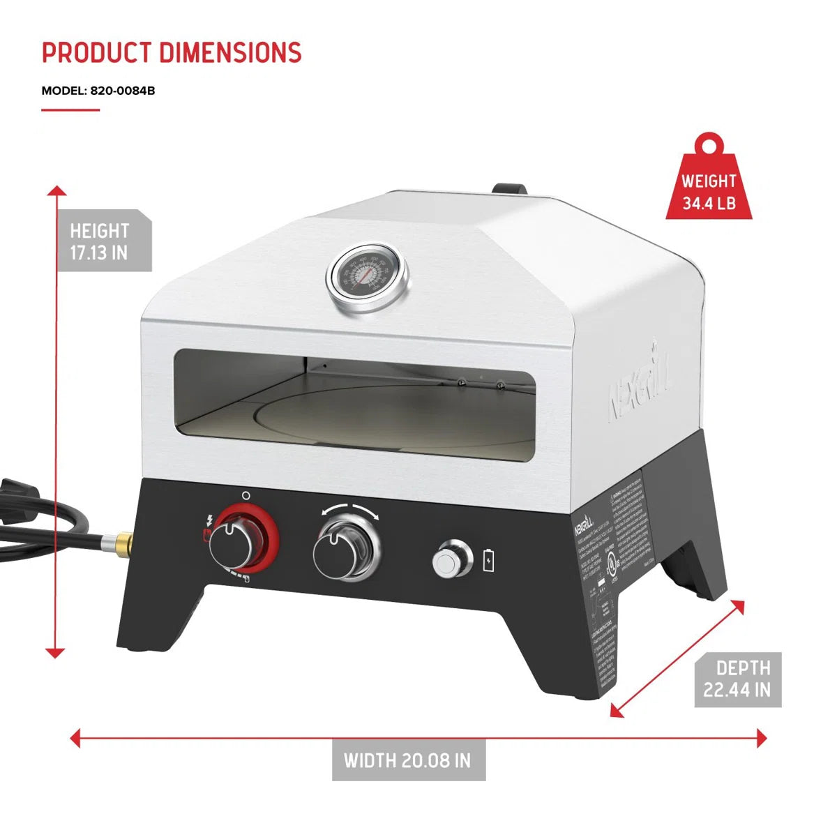 Nexgrill Outdoor Portable Propane Pizza Oven