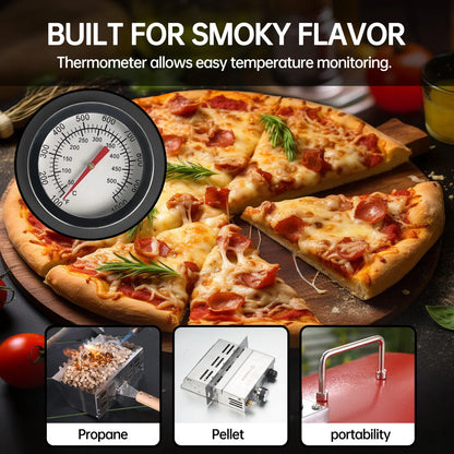 PIZZELLO 16-Inch Dual Fuel Outdoor Pizza Oven (Propane & Wood)