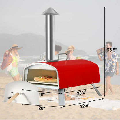 PIZZELLO 16-Inch Dual Fuel Outdoor Pizza Oven (Propane & Wood)