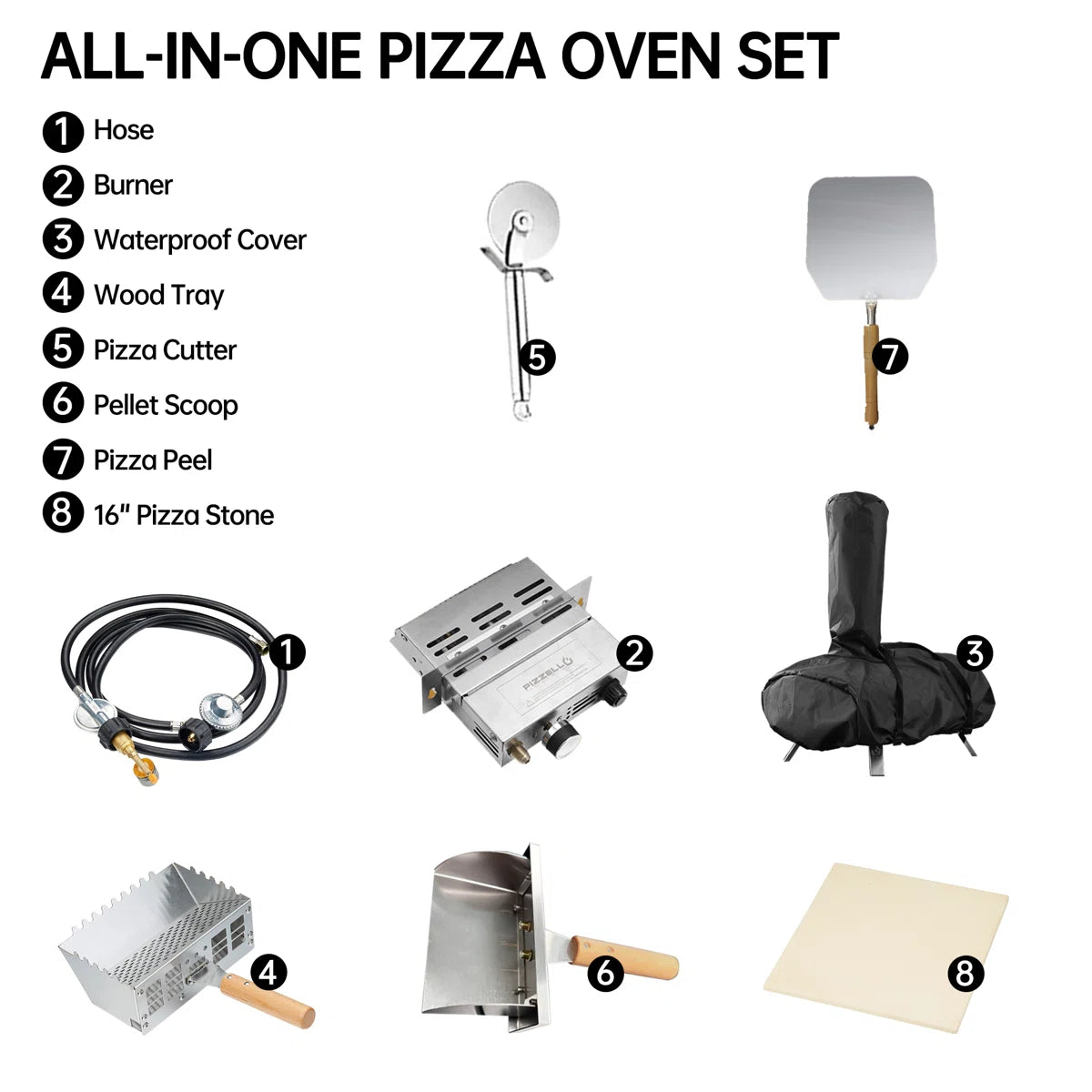 PIZZELLO 16-Inch Dual Fuel Outdoor Pizza Oven (Propane & Wood)