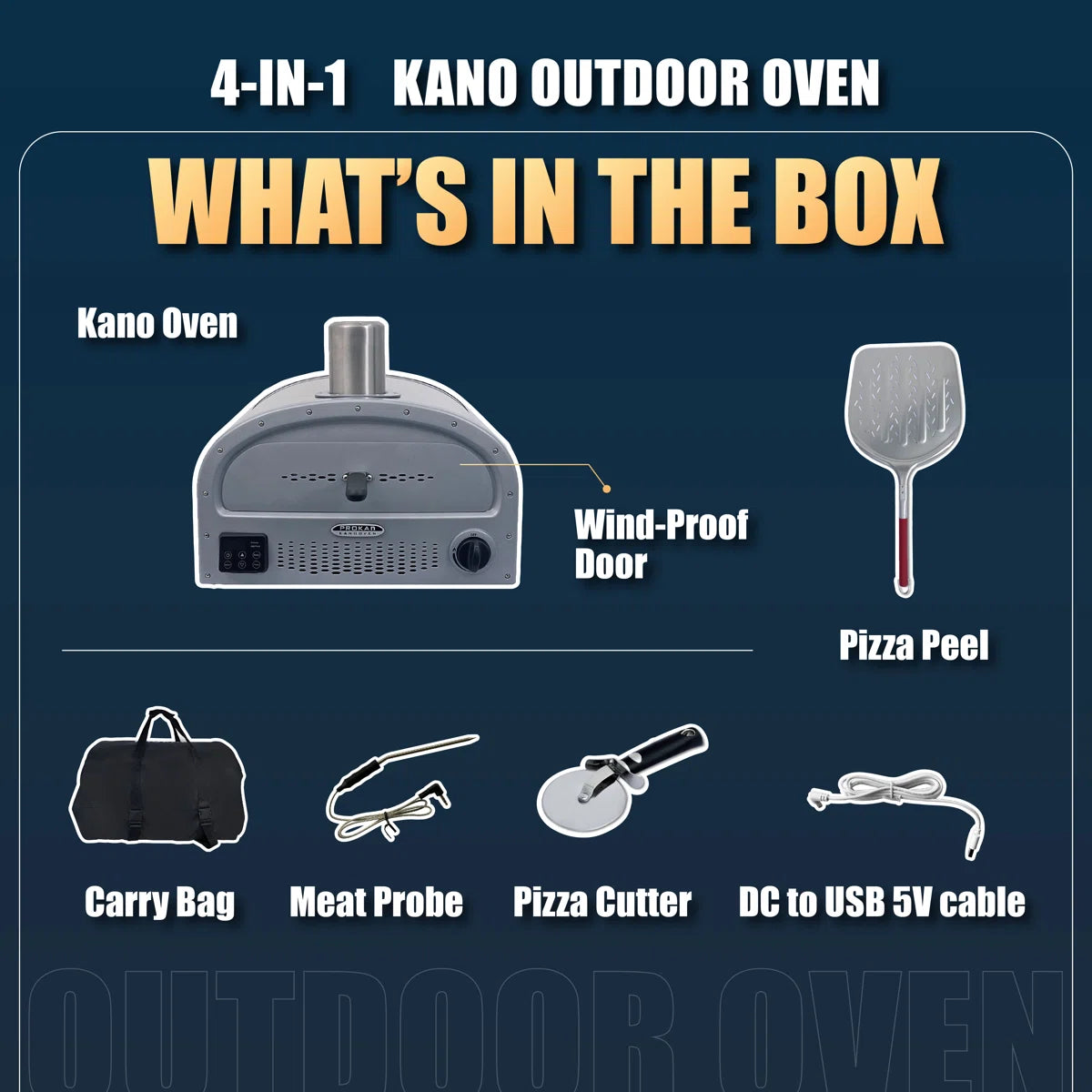 Prokan Kano Outdoor Portable Propane Pizza Oven