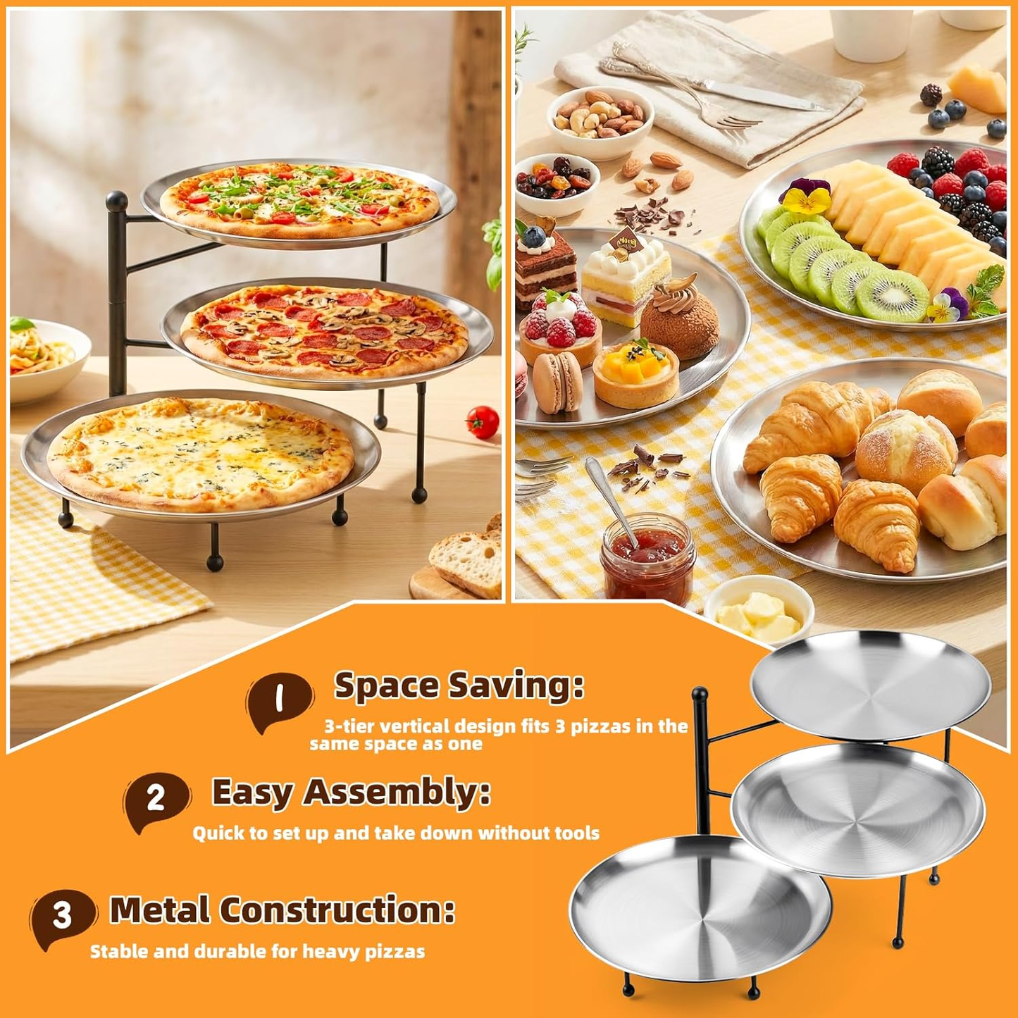 Sukhumvit 3-Tier Pizza Stand Serving Set