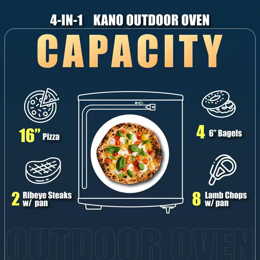 Prokan Kano 16-Inch 4-in-1 Propane Outdoor Pizza Oven