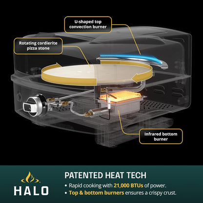 HALO Versa 16 Propane Outdoor Pizza Oven - 16" Rotating Stone