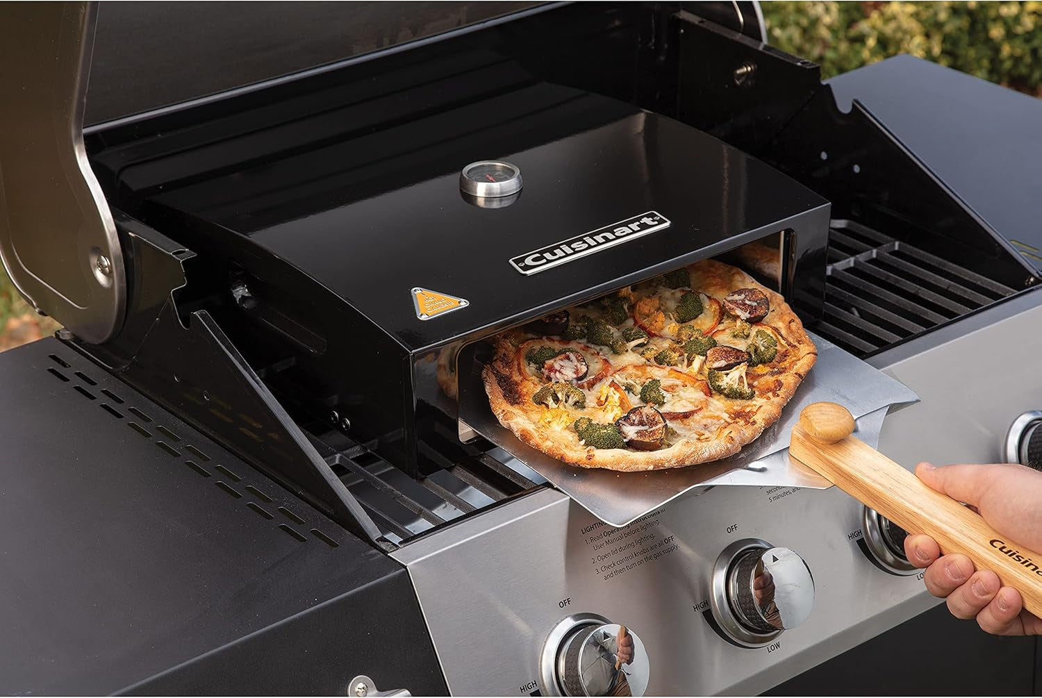 Cuisinart Grill Top Pizza Oven Kit for Backyard Homemade Pizzas