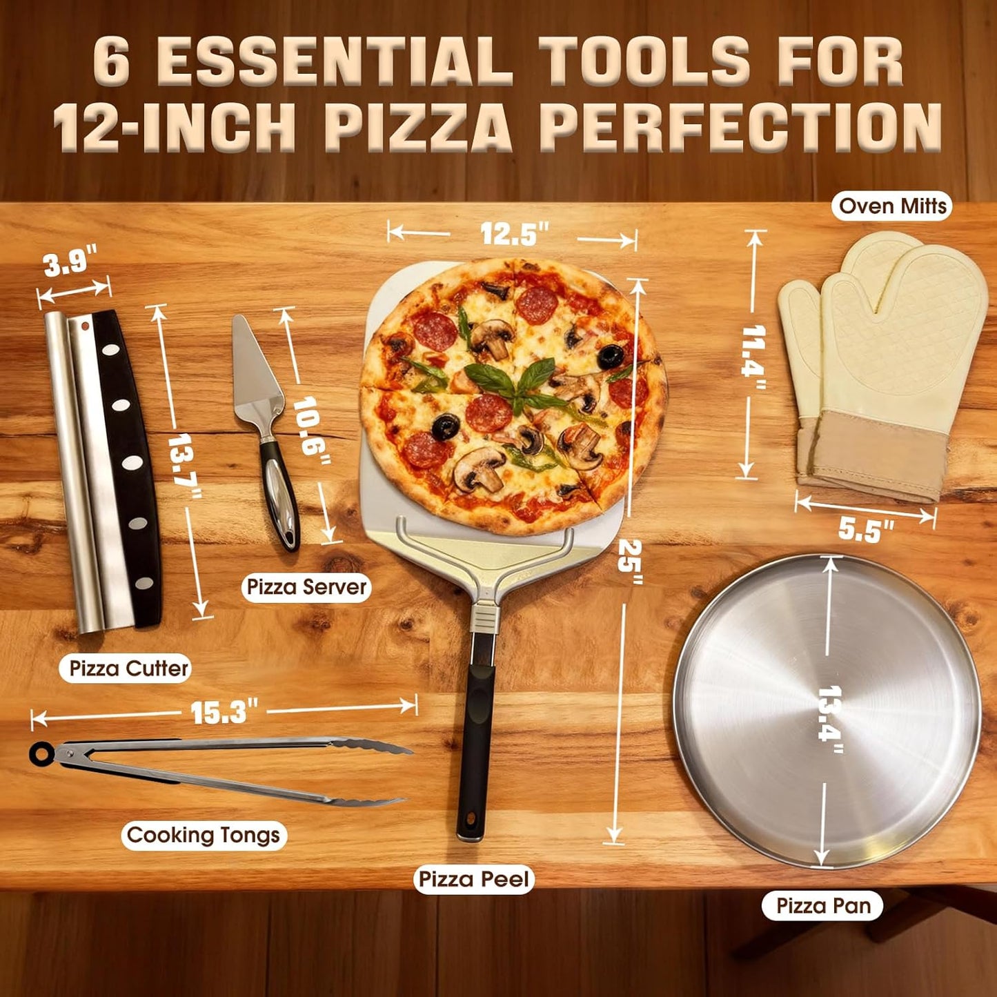 Bontek 6-Piece Pizza Accessories Set 