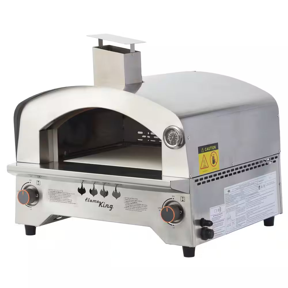 Flame King Multi-Function Propane Pizza Oven with 13-Inch Pizza Stone