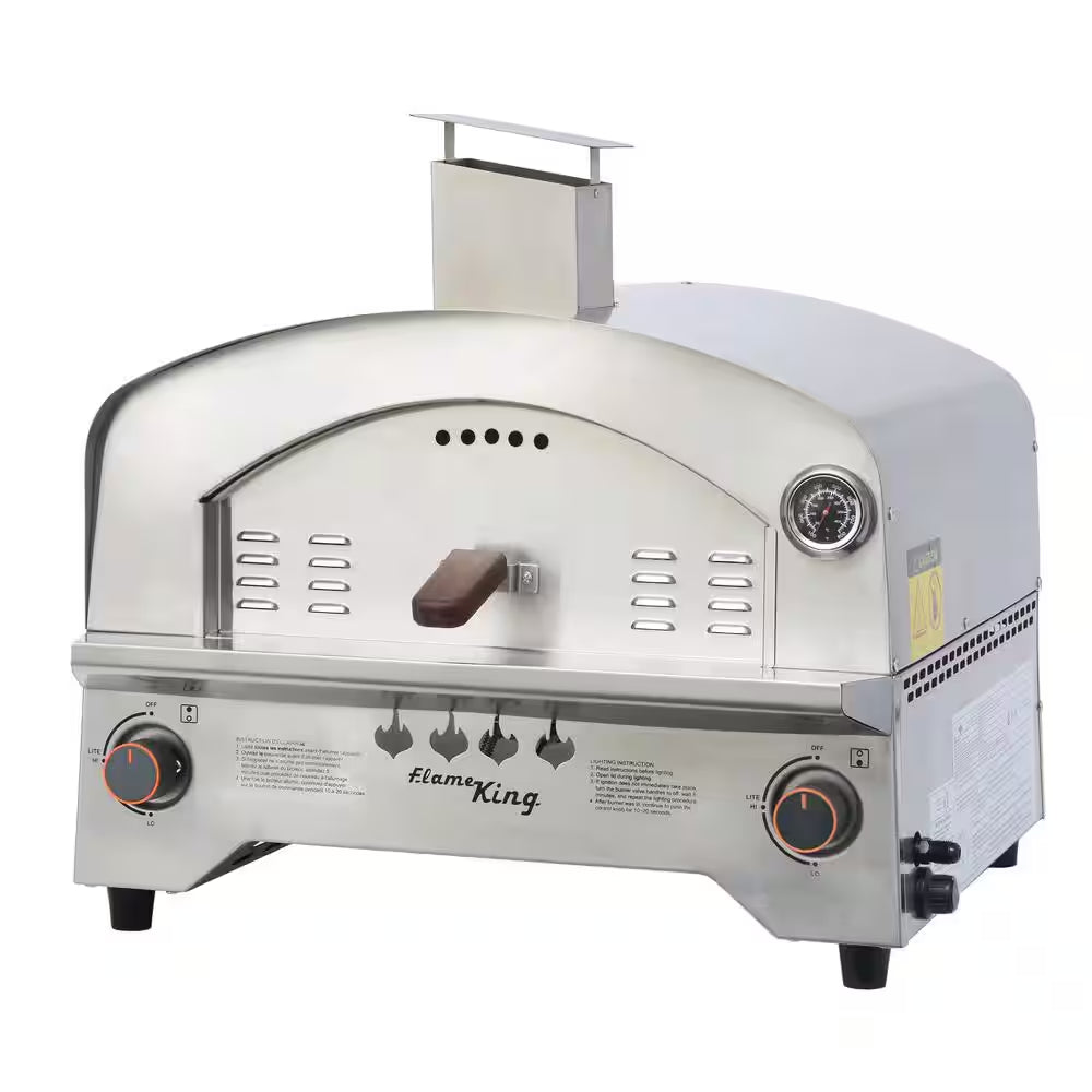 Flame King Multi-Function Propane Pizza Oven with 13-Inch Pizza Stone