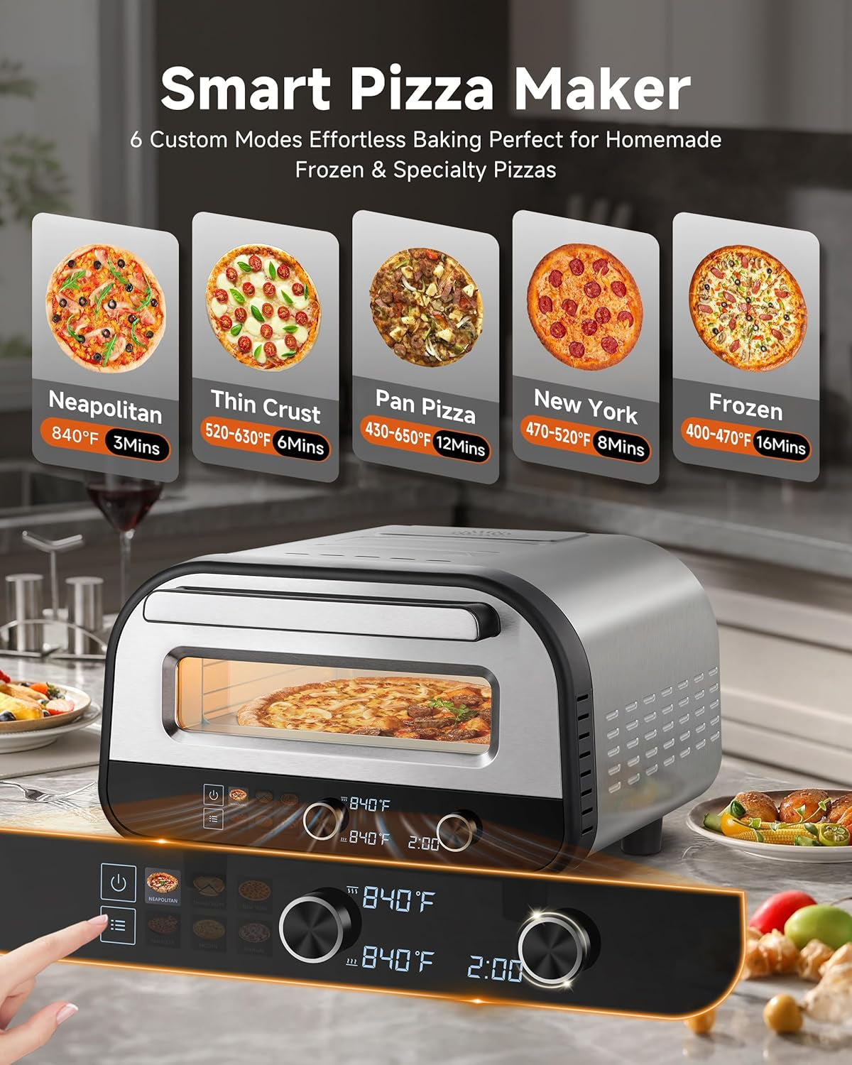 AMZCHEF Countertop Electric Pizza Oven