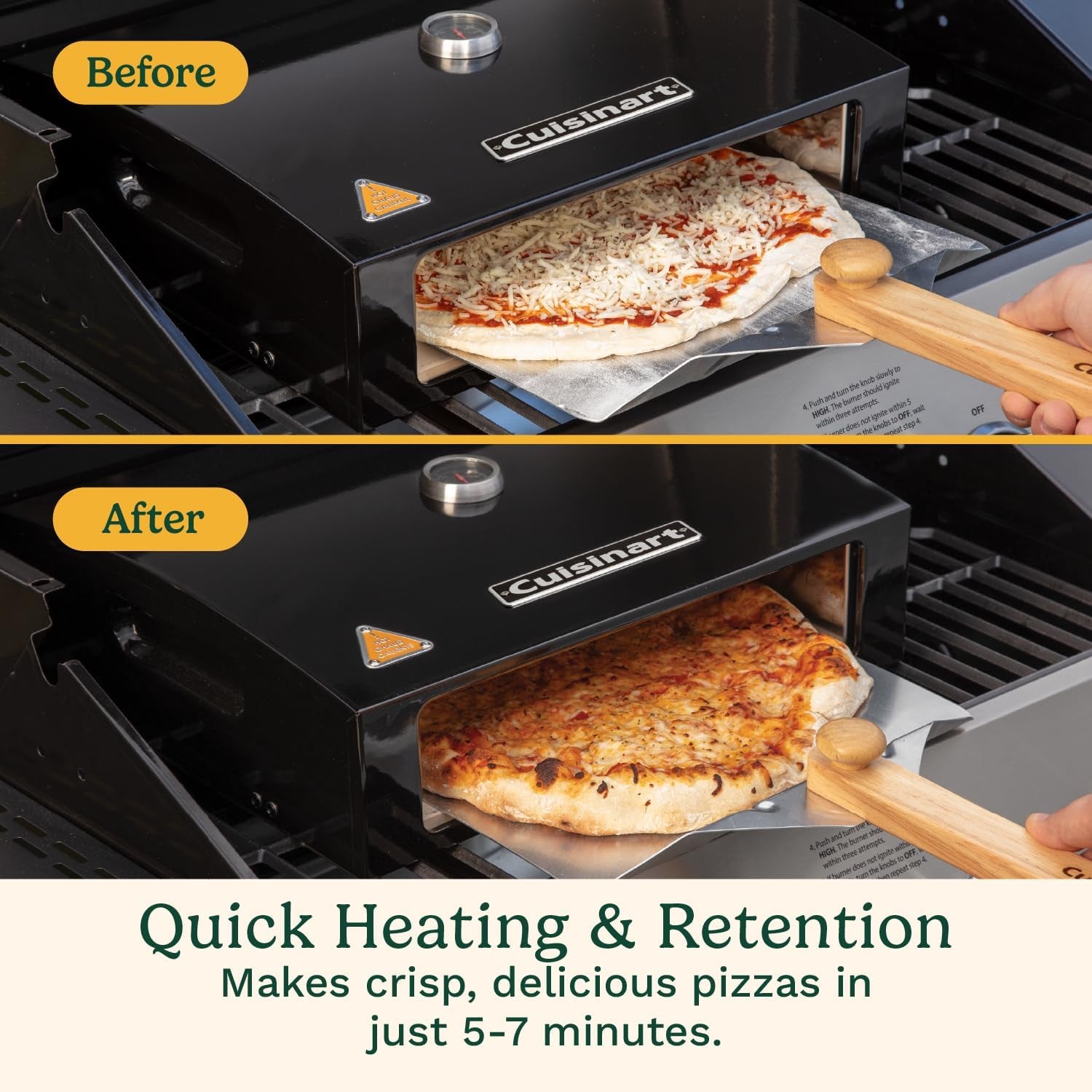 Cuisinart Grill Top Pizza Oven Kit for Backyard Homemade Pizzas