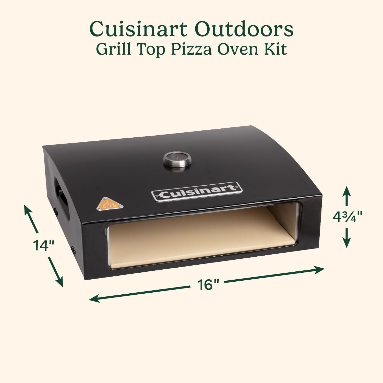 Cuisinart Grill Top Pizza Oven Kit for Backyard Homemade Pizzas