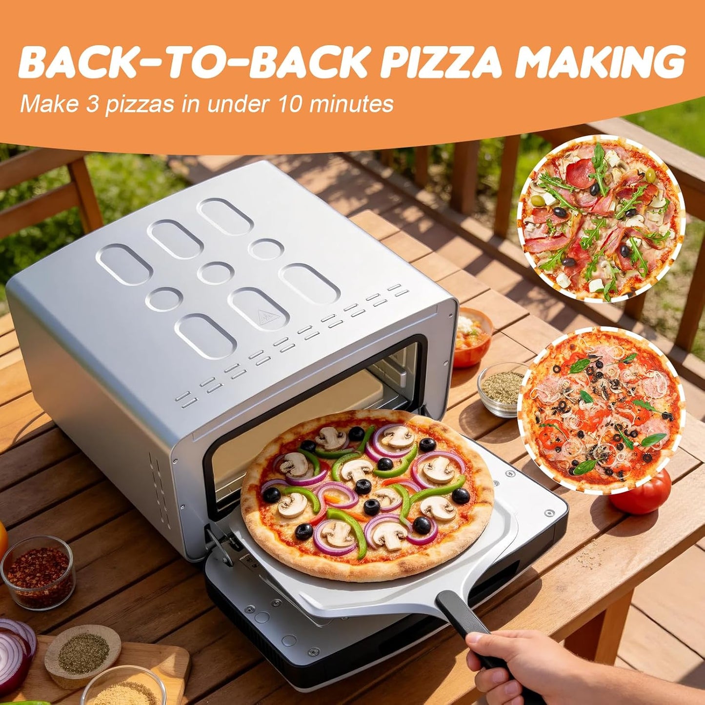 Fendia 12-Inch Indoor/Outdoor Electric Pizza Oven (850°F)