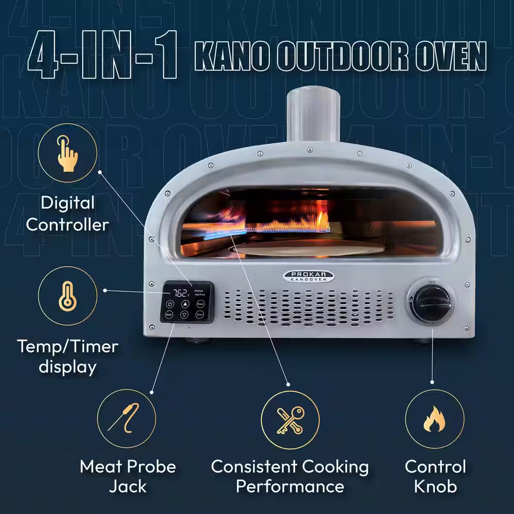 Prokan Kano 16-Inch 4-in-1 Propane Outdoor Pizza Oven