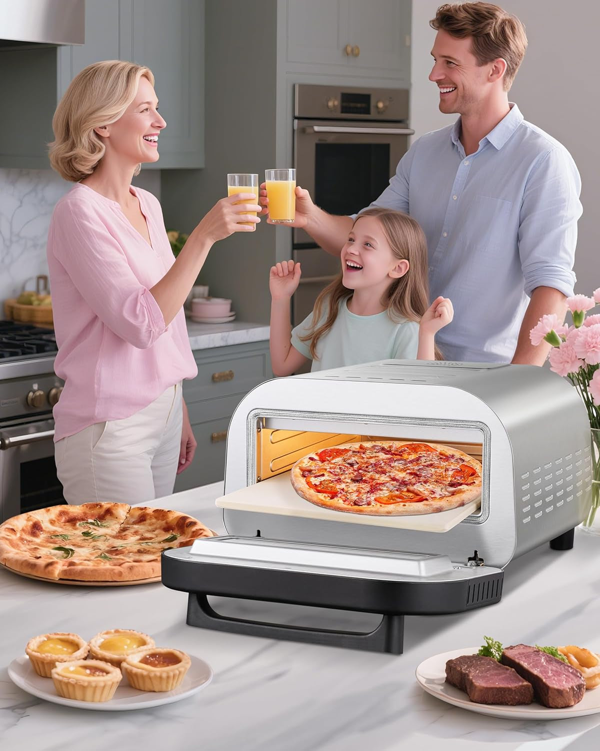 AMZCHEF Countertop Electric Pizza Oven