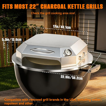 Onlyfire Stainless Steel Outdoor Grill Top Pizza Oven Kit