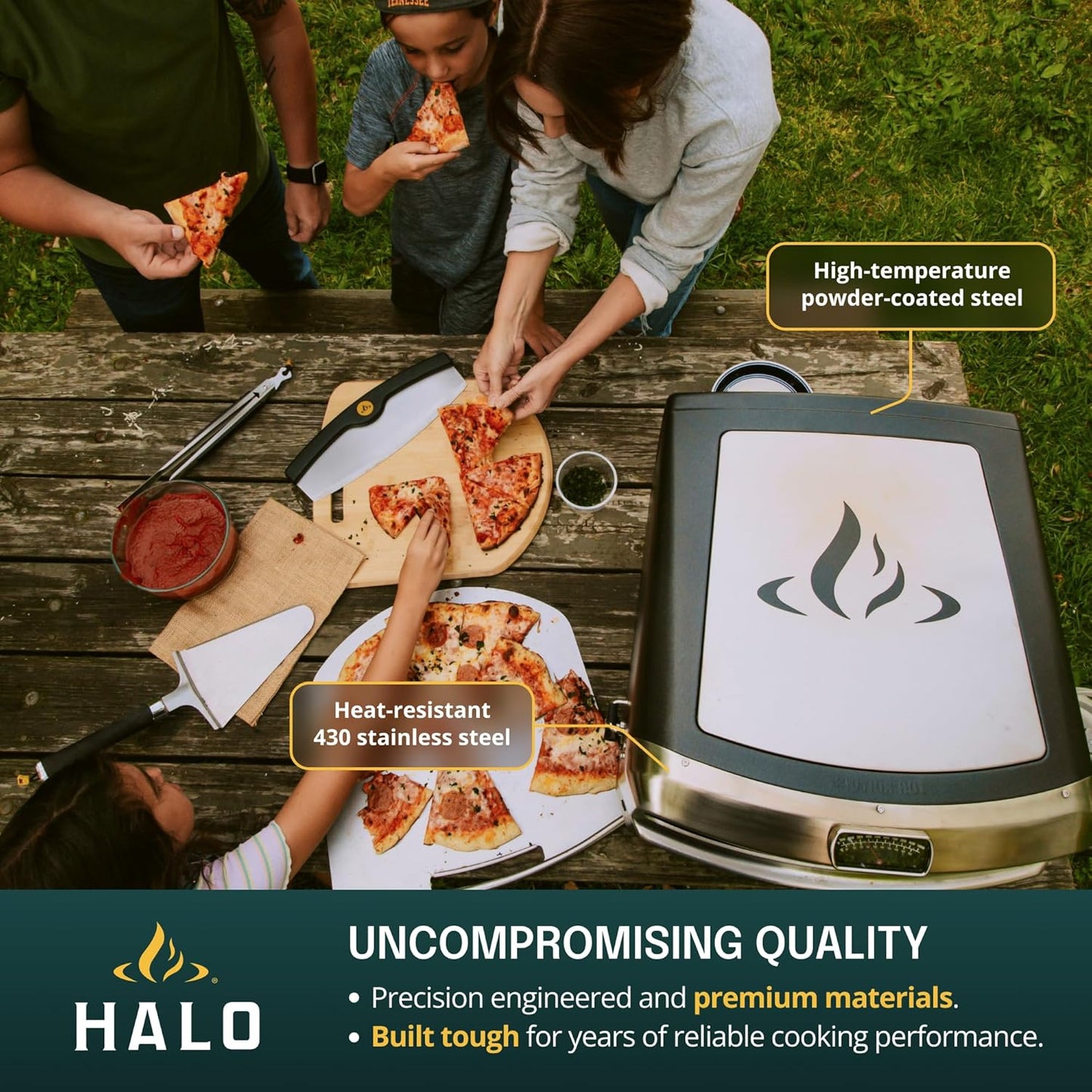 HALO Versa 16 Propane Outdoor Pizza Oven - 16" Rotating Stone