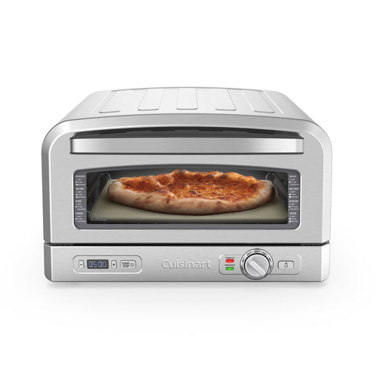 Cuisinart 12" Indoor Electric Pizza Oven – Countertop Pizza Maker with Stone, Deep Dish Pan & Peel