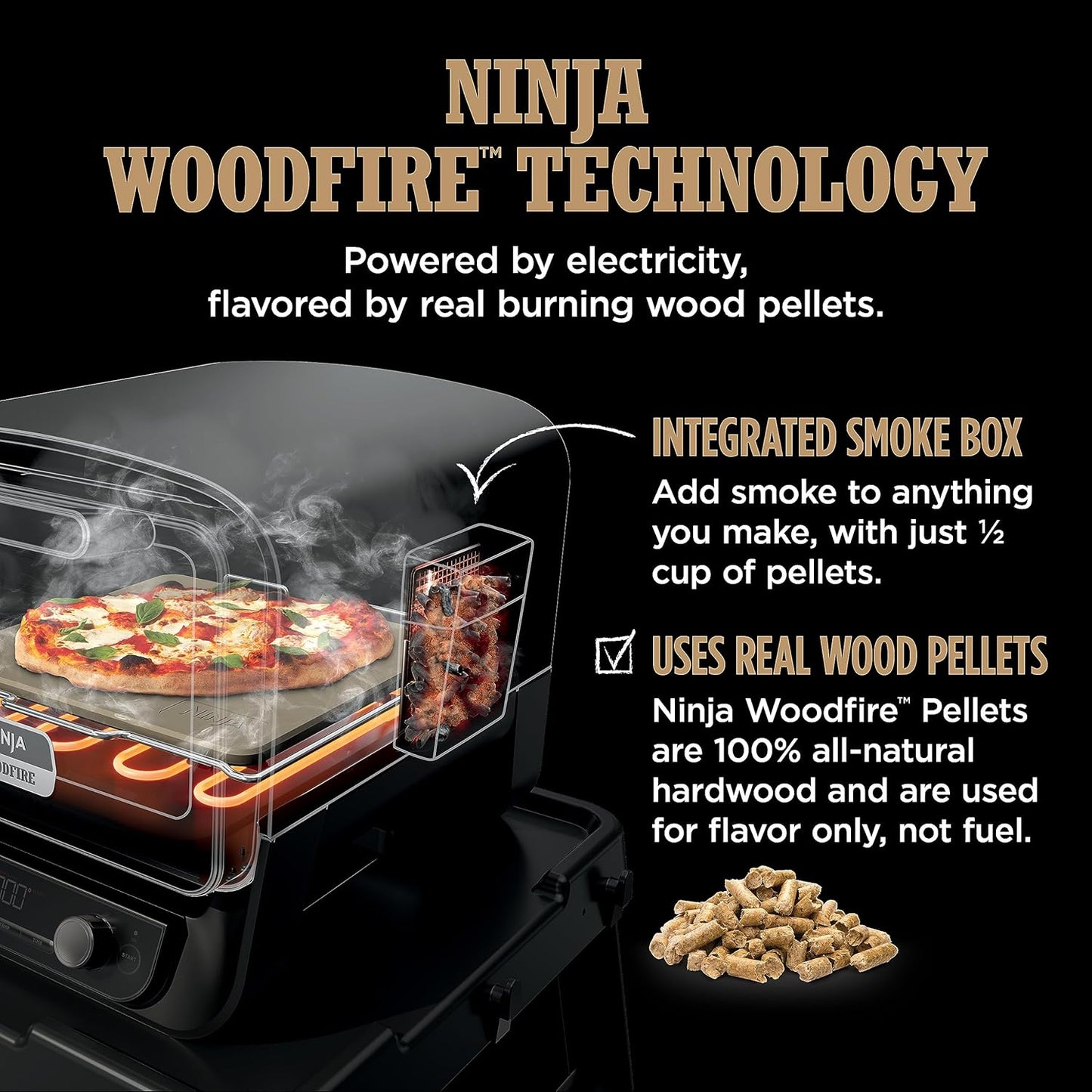 Ninja Woodfire 8-in-1 Outdoor Portable Electric Pizza Oven
