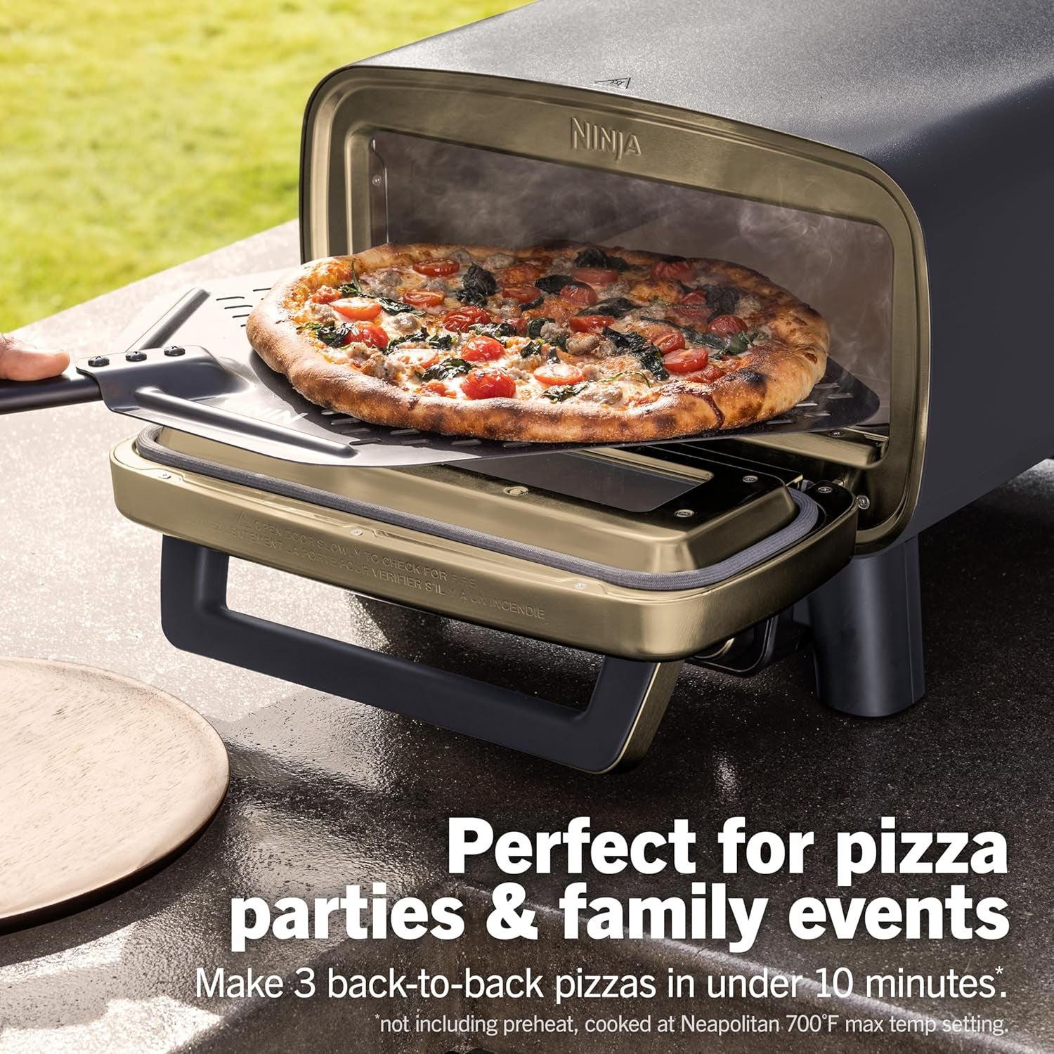 Ninja Artisan 12-Inch Outdoor Pizza Oven – 700°F Portable Electric Countertop Pizza Maker
