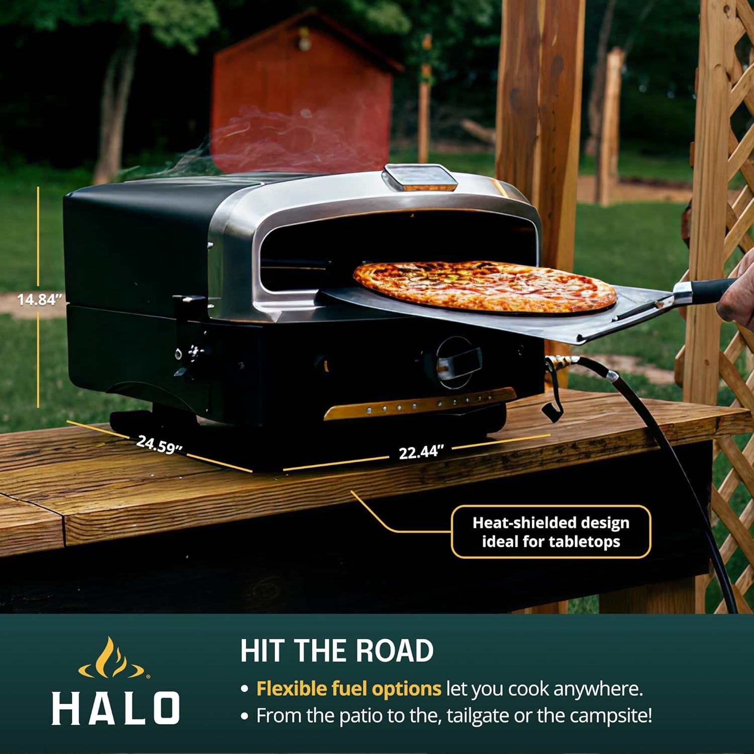 HALO Versa 16 Propane Outdoor Pizza Oven - 16" Rotating Stone
