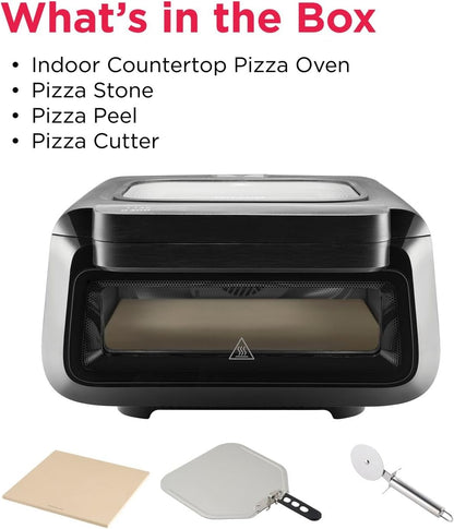 Frigidaire 700°F Indoor Electric Pizza Oven – 12” Stone Bake, Air Fry & Bake, Portable Countertop with Peel & Cutter